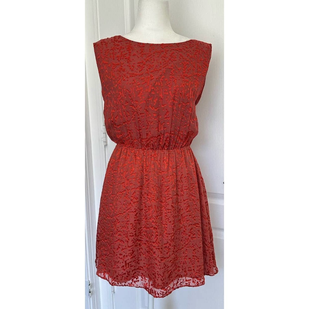 ALICE + OLIVIA Rust-Orange Annice Dress M